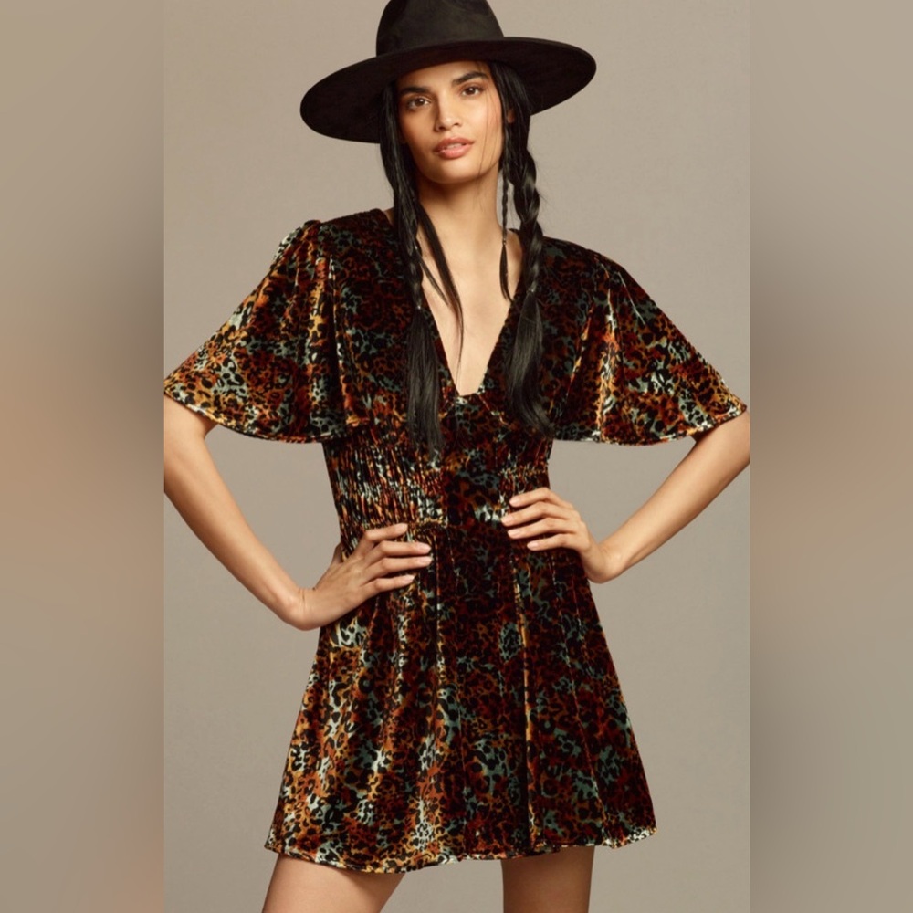 Anthropologie Vibrant Animal Print Dress